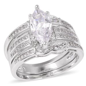 Marquise cut CZ 3pc ring set